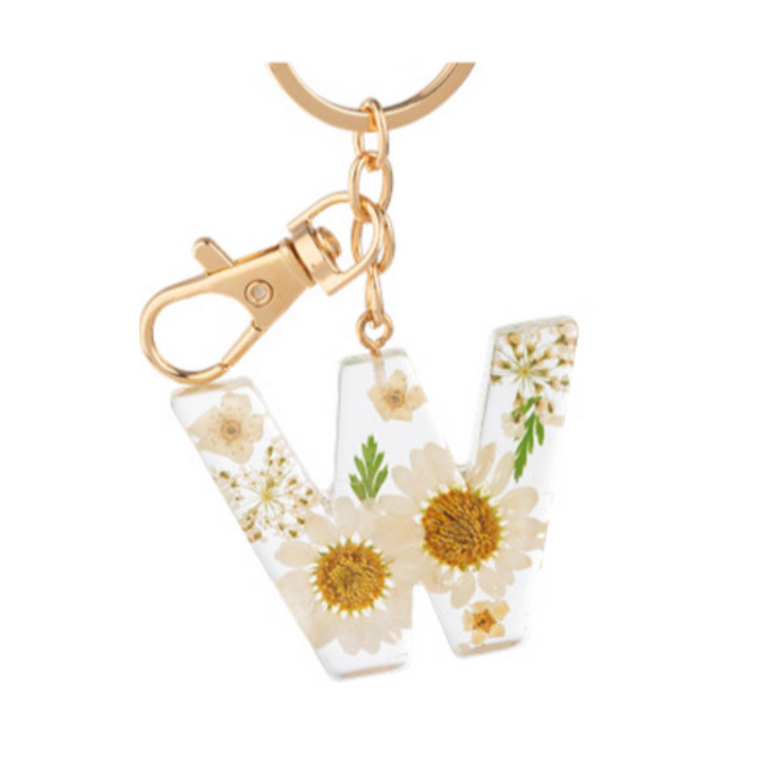 Floral Monogram Keychain