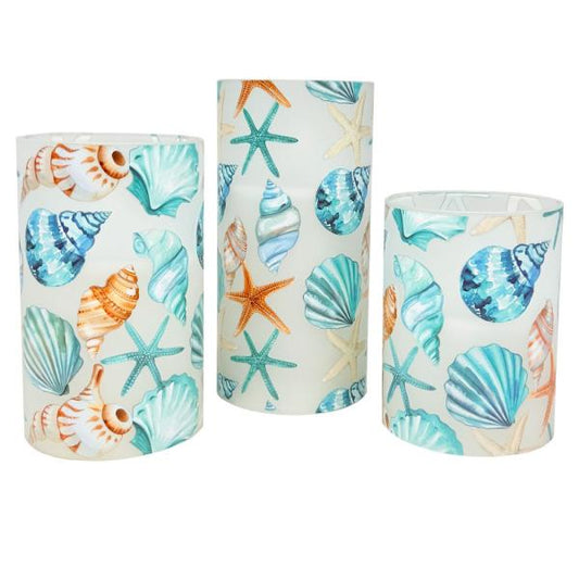 Blue Shells LED Candle Set (3-piece)
