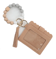 Silicone Bead Card Holder Keyring