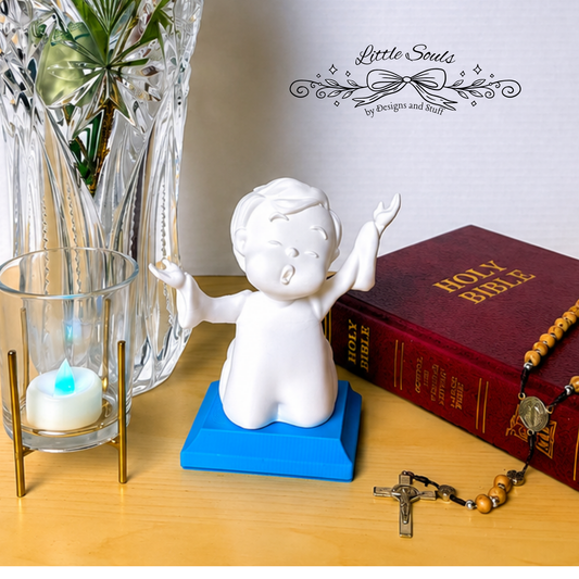 Little Soul in Song - Boy | Handcrafted Christian Child Figurine with LED Light