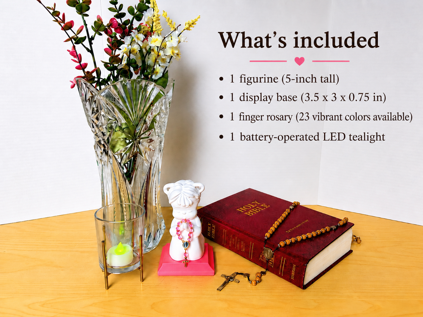 Little Soul at Prayer - Girl | Handcrafted Christian Child Figurine with LED Light