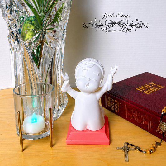 Little Soul in Song - Girl | Handcrafted Christian Child Figurine with LED Light