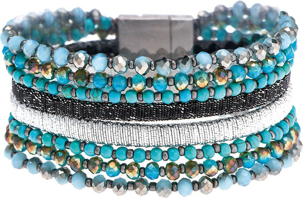 RJC Magnetic Turquoise Bead Bracelet (CLEARANCE)
