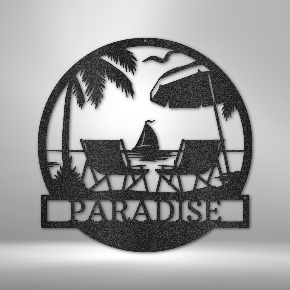 BEACH PARADISE Custom Metal Sign