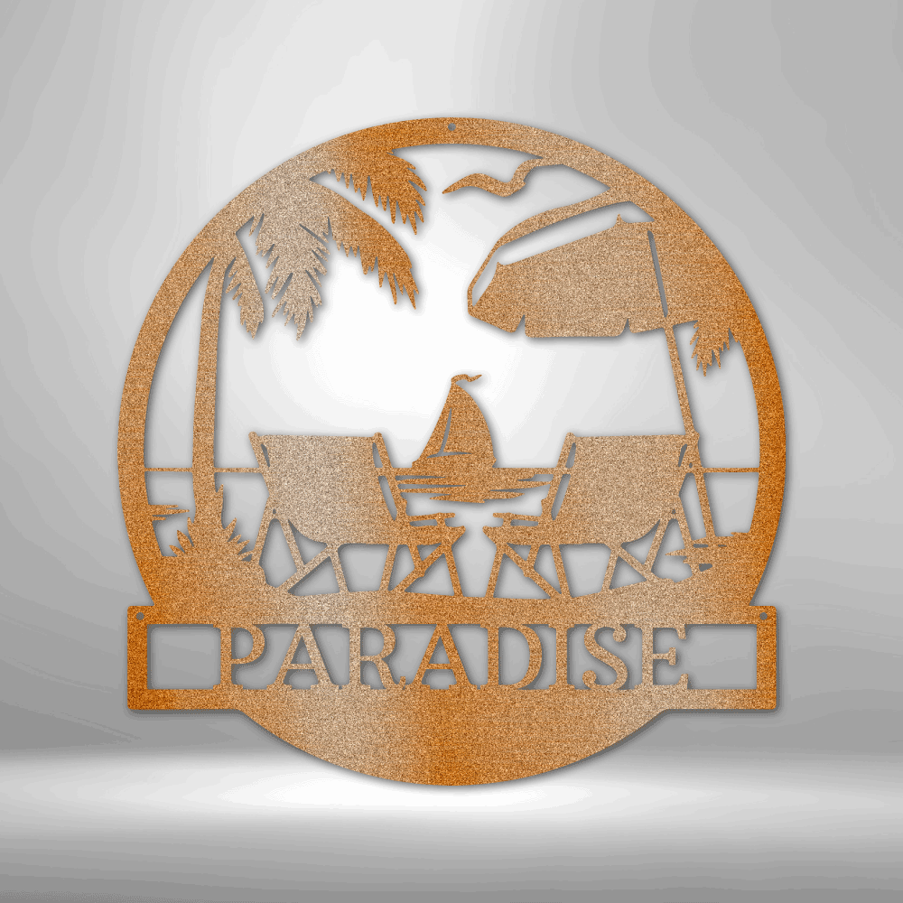 BEACH PARADISE Custom Metal Sign