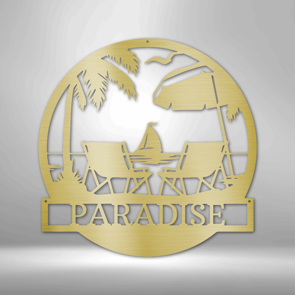 BEACH PARADISE Custom Metal Sign