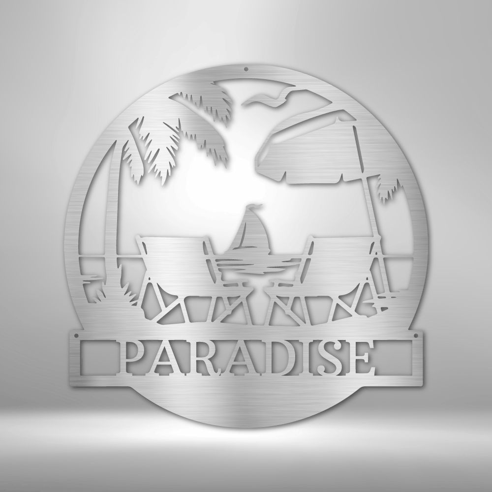 BEACH PARADISE Custom Metal Sign