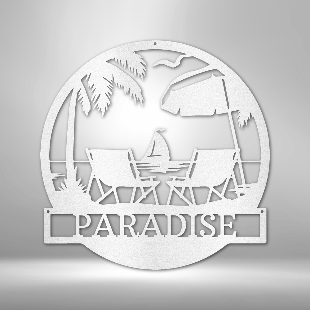 BEACH PARADISE Custom Metal Sign