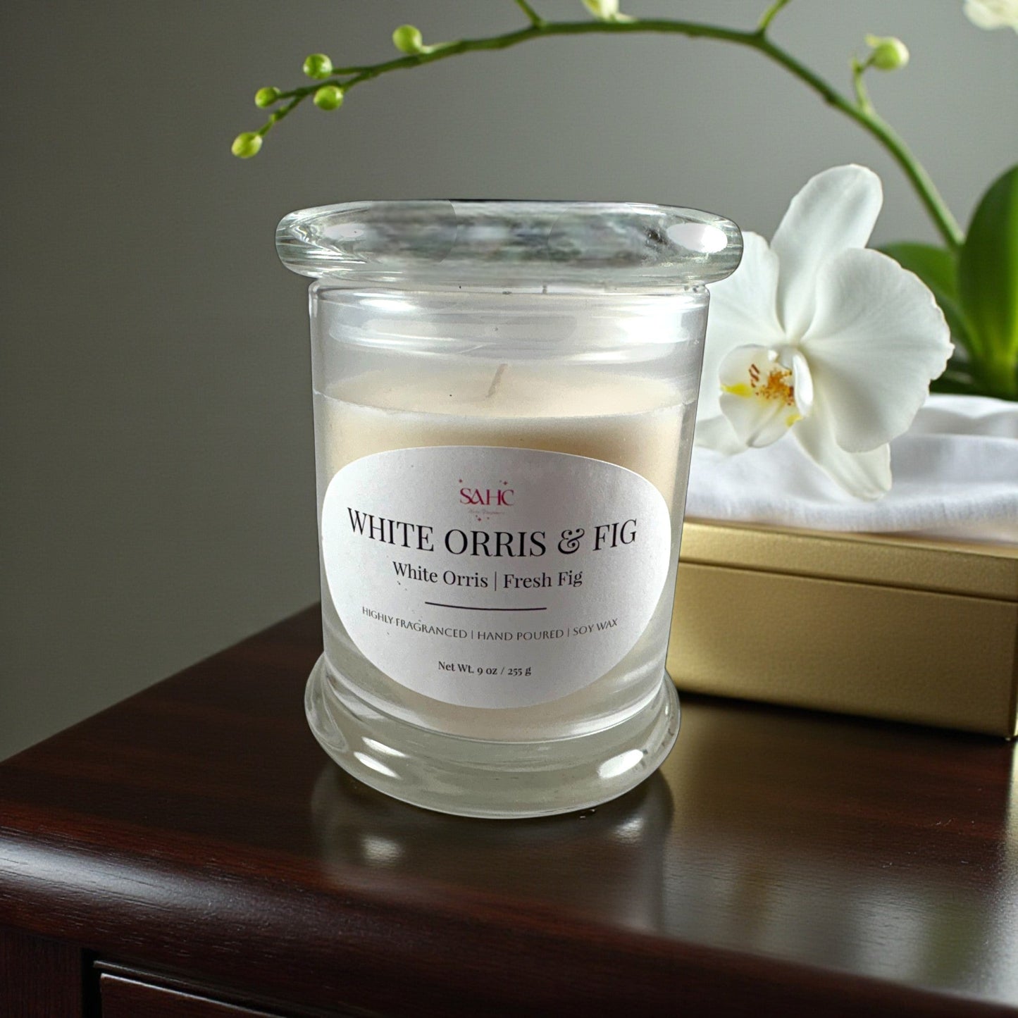 White Orris & Fig Scented Candle