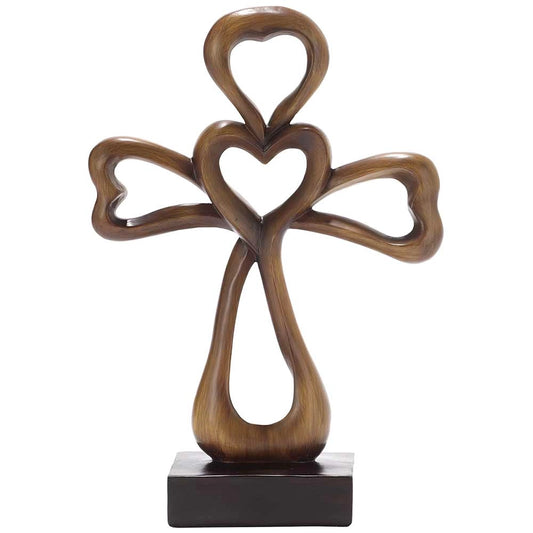 Tabletop Brown Resin Cross