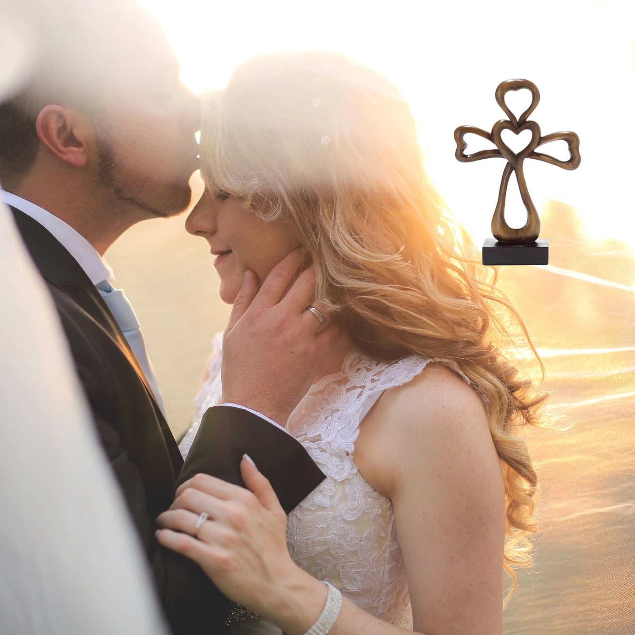 Tabletop Brown Resin Cross