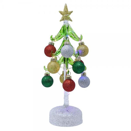 LED Christmas Tree w/Glass Ornaments