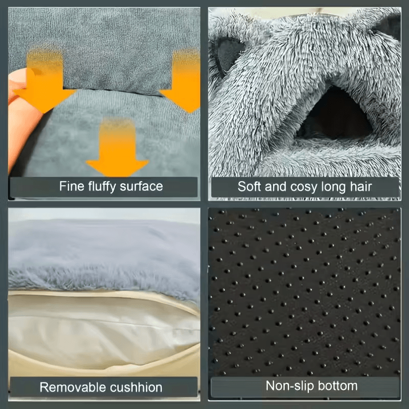 Winter Warm Fleece Cat Cave Windproof 360° Thermal Comfort for Cats & Small Dogs