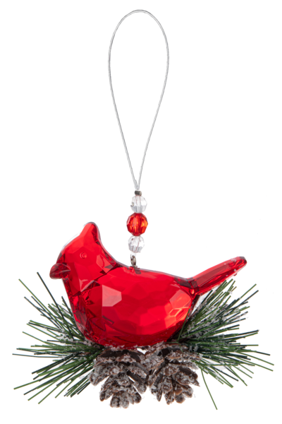Winter Pine Cardinal Ornament