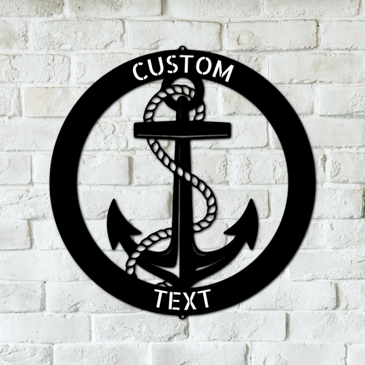 ELABORATE ANCHOR RING Custom Metal Sign