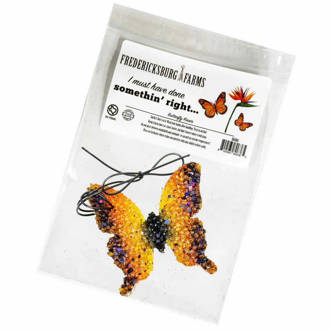 Fredericksburg Farms Freshies air freshener in Tropical FLoral scent with butterfly design
