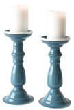 Denim Blue & White Pillar Holder