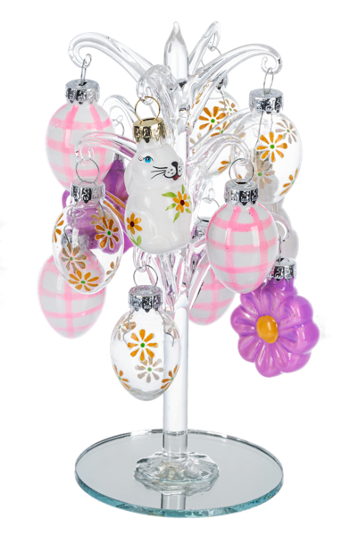 Mini Easter Tree with Glass Ornaments