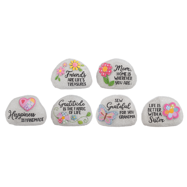 SEW GRATEFUL Paperweight Rock