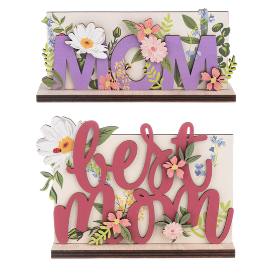 MOM Layered Wooden Sign