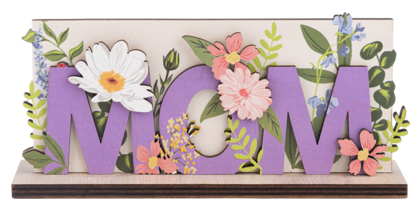MOM Layered Wooden Sign