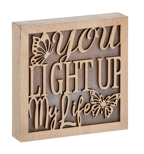Laser Cut Light-up Block Sign (CLEARANCE)