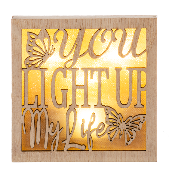 Laser Cut Light-up Block Sign (CLEARANCE)