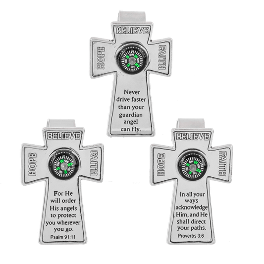 Always Have Faith Visor Clip w/Compass