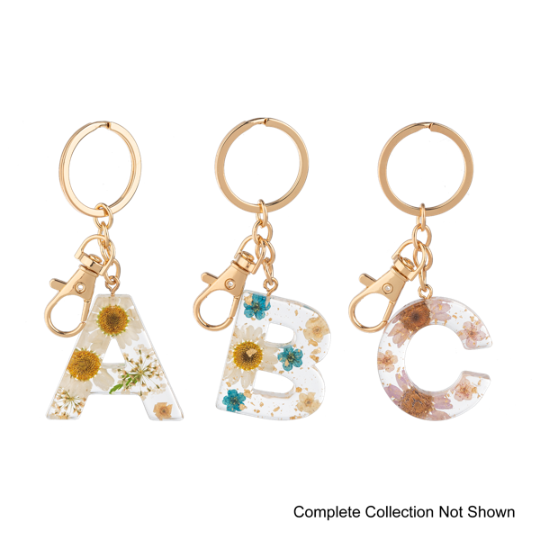 Floral Monogram Keychain