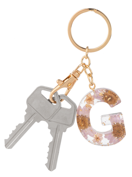 Floral Monogram Keychain