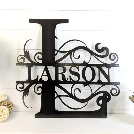 SPLIT-LETTER NAME Custom Metal Sign