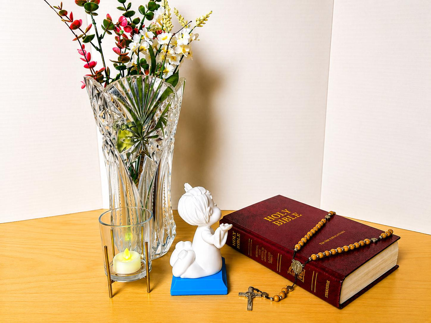 Little Soul in Song - Boy | Handcrafted Christian Child Figurine with LED Light