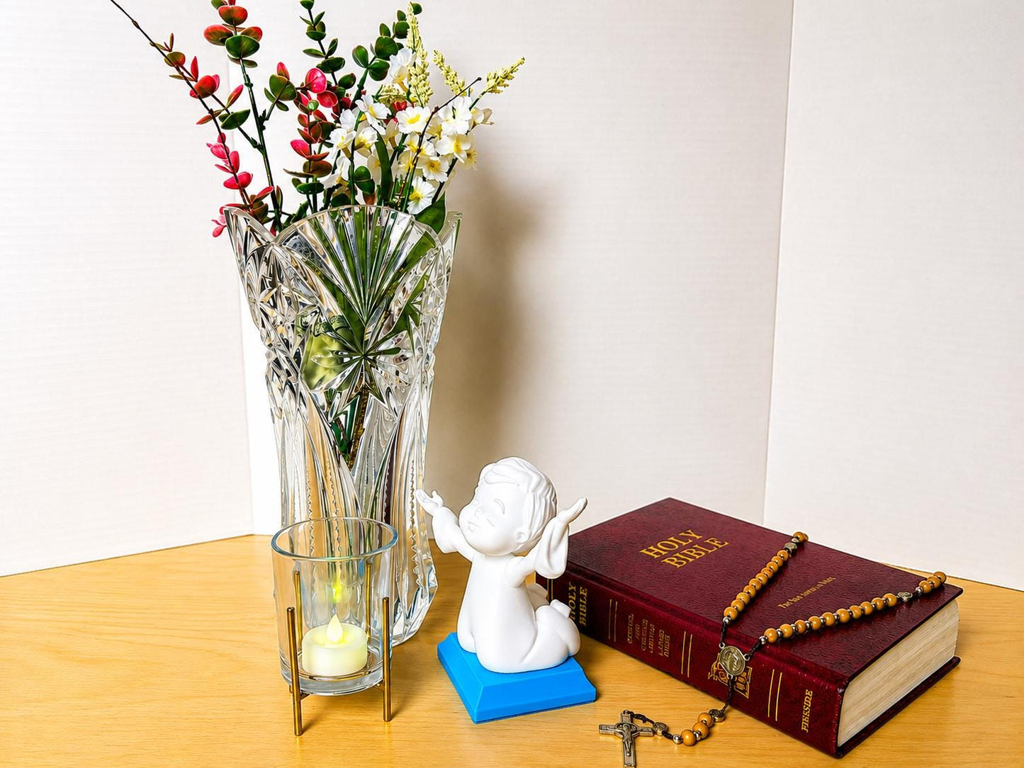 Little Soul in Song - Boy | Handcrafted Christian Child Figurine with LED Light
