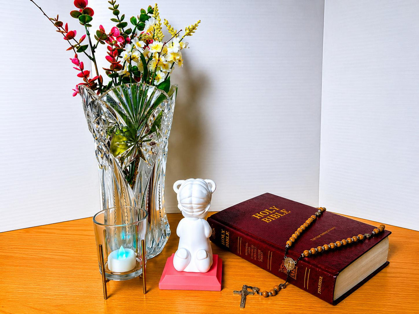 Little Soul at Prayer - Girl | Handcrafted Christian Child Figurine with LED Light