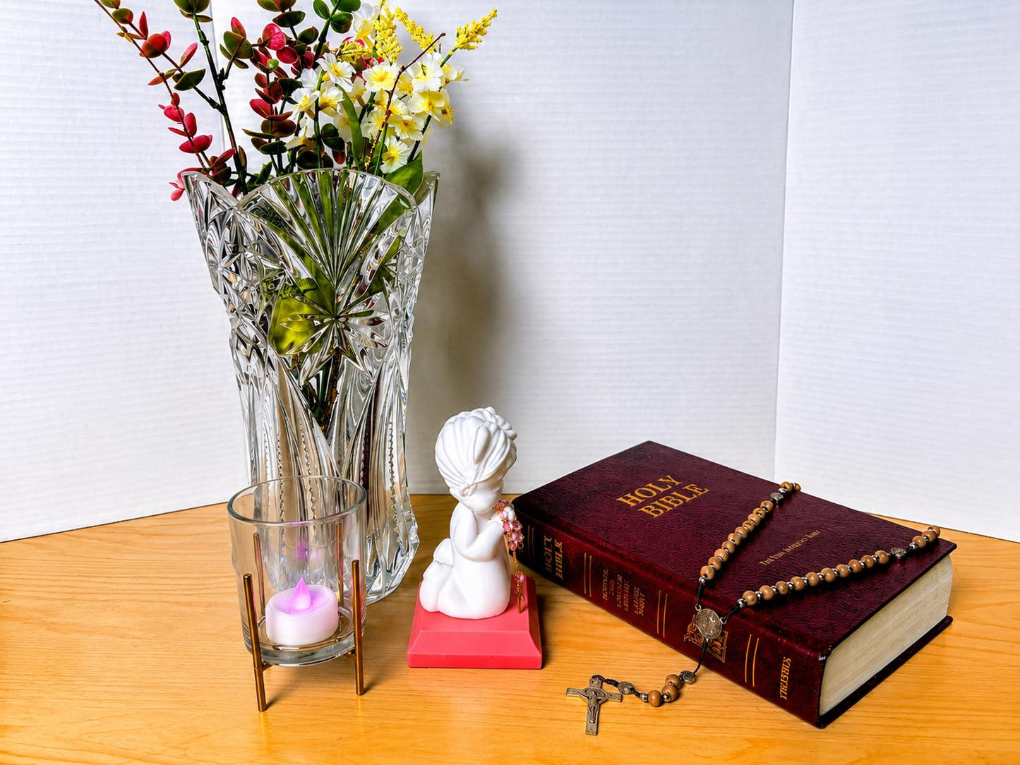 Little Soul at Prayer - Girl | Handcrafted Christian Child Figurine with LED Light