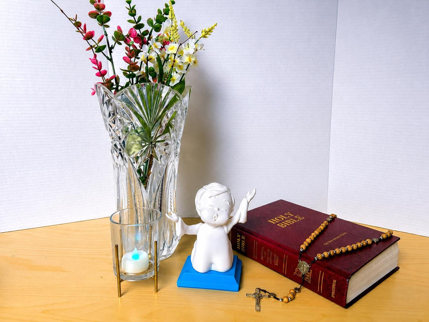Little Soul in Song - Boy | Handcrafted Christian Child Figurine with LED Light