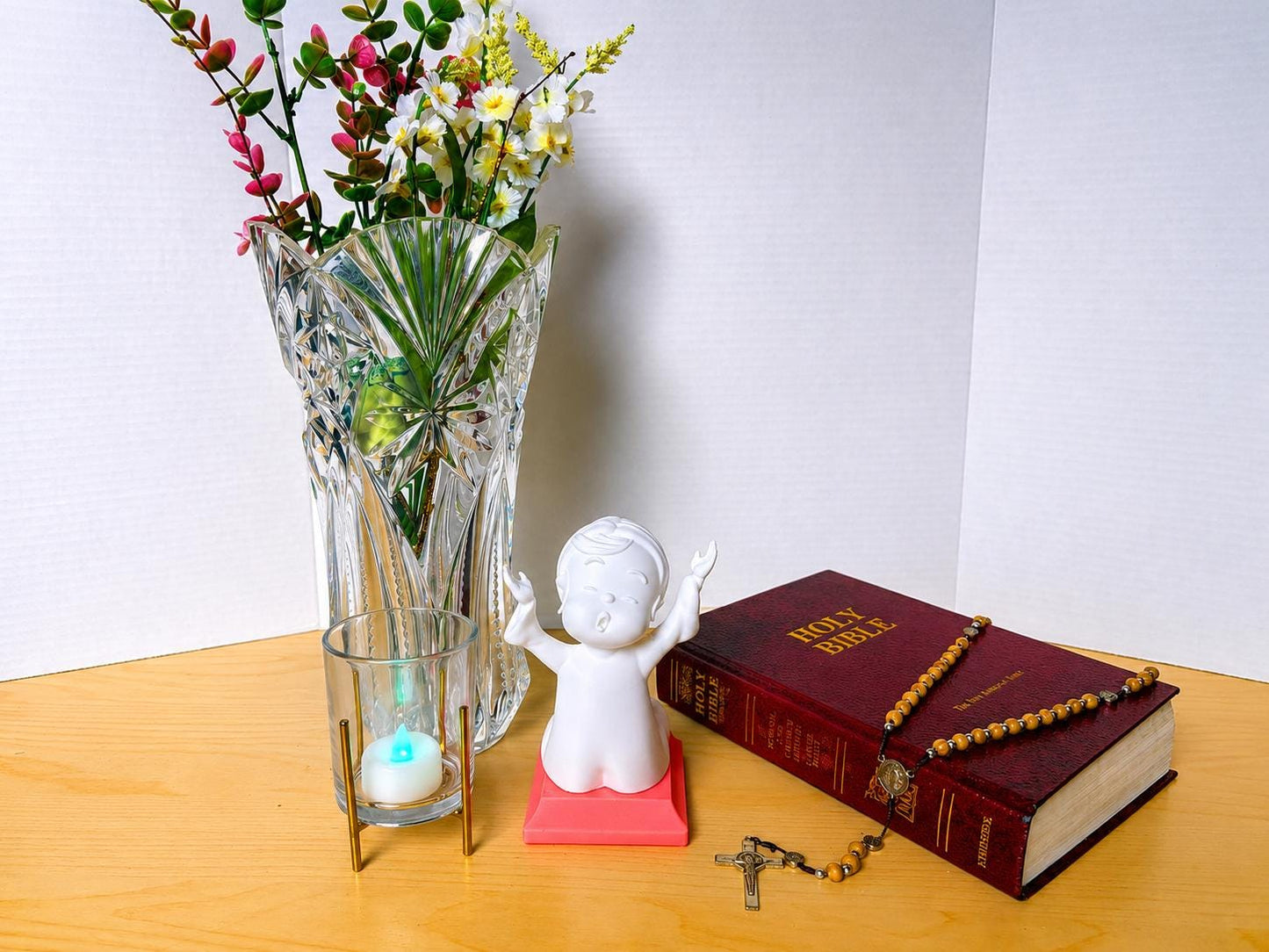 Little Soul in Song - Girl | Handcrafted Christian Child Figurine with LED Light