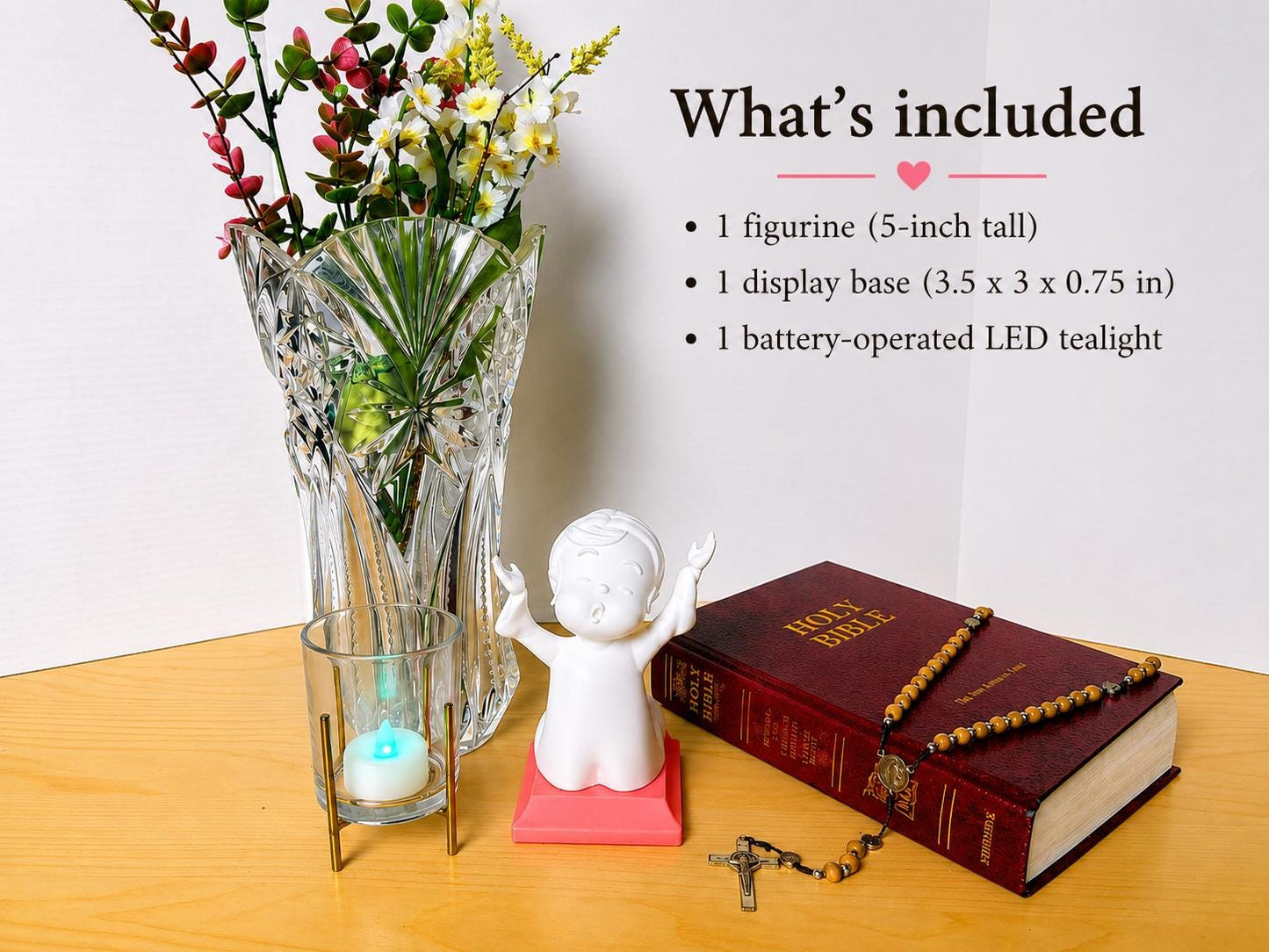 Little Soul in Song - Girl | Handcrafted Christian Child Figurine with LED Light