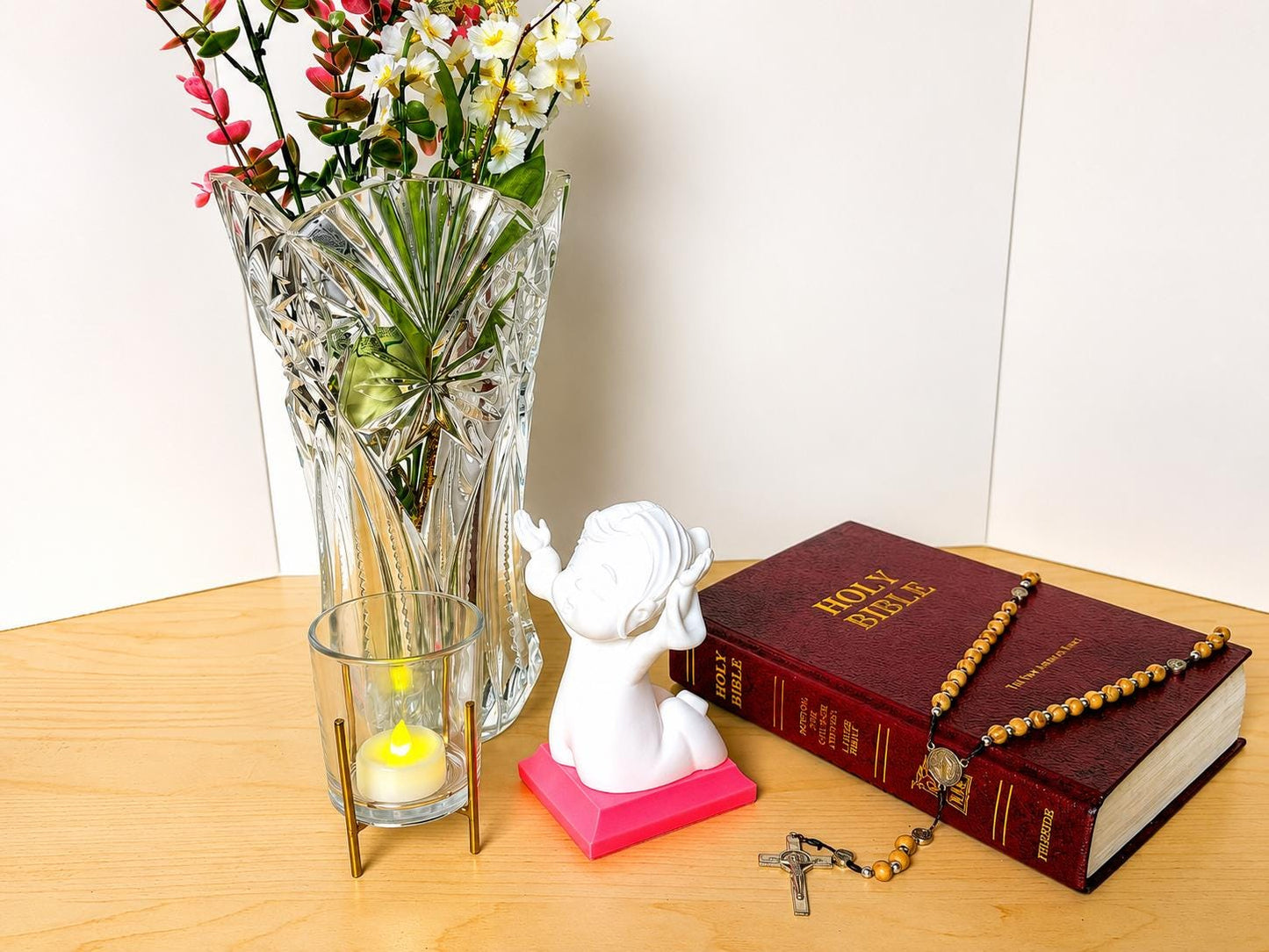 Little Soul in Song - Girl | Handcrafted Christian Child Figurine with LED Light