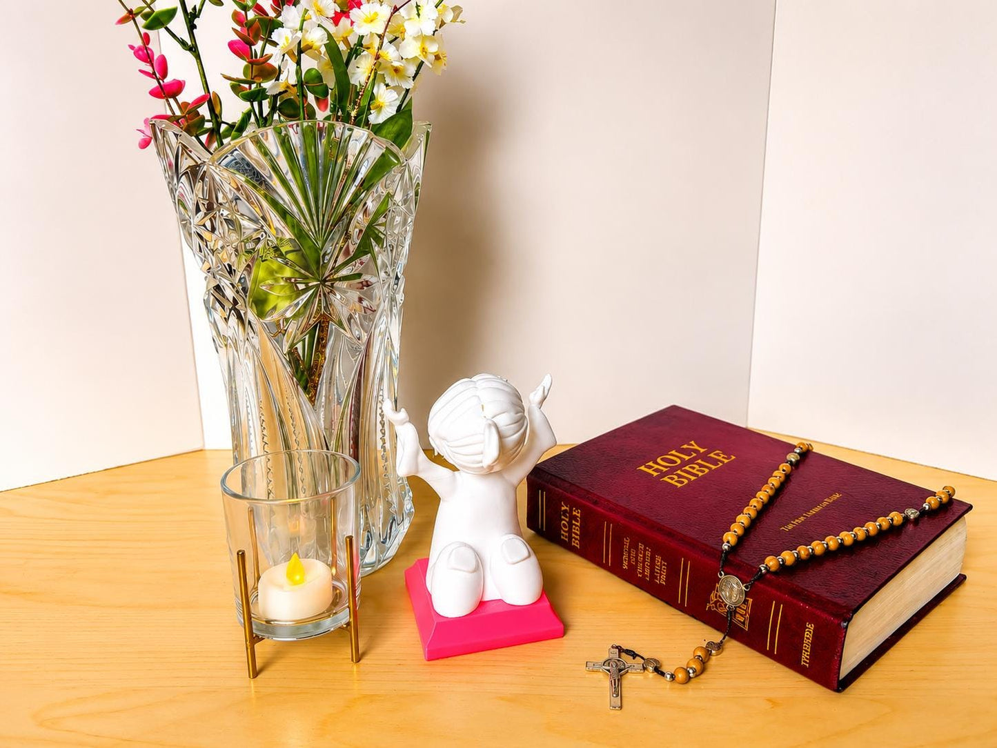 Little Soul in Song - Girl | Handcrafted Christian Child Figurine with LED Light