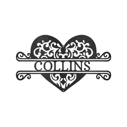 FANCY HEART Personalized Metal Sign