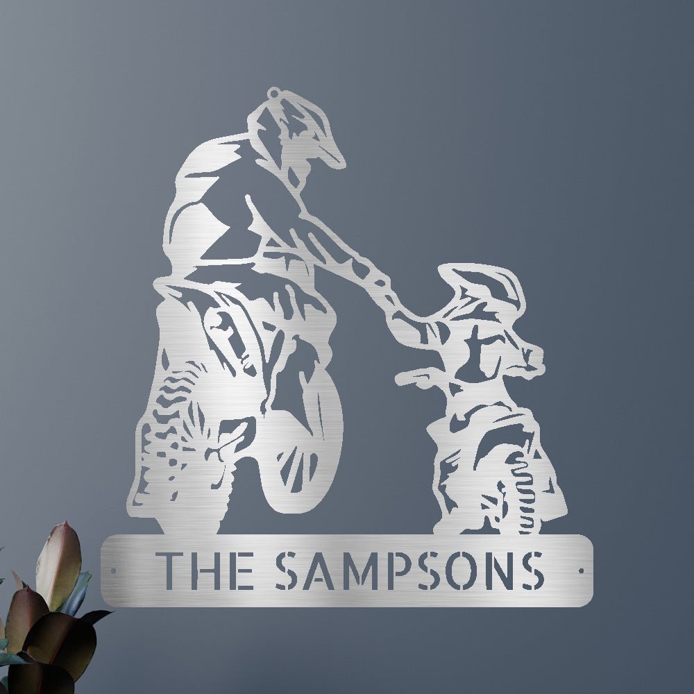 FATHER & SON MOTORCROSS Custom Metal Sign