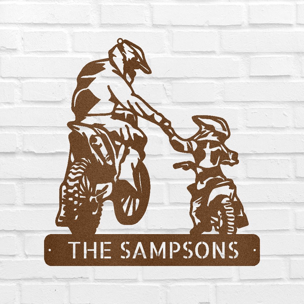 FATHER & SON MOTORCROSS Custom Metal Sign