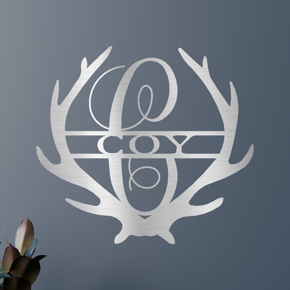 ANTLERS NAME Custom Metal Sign