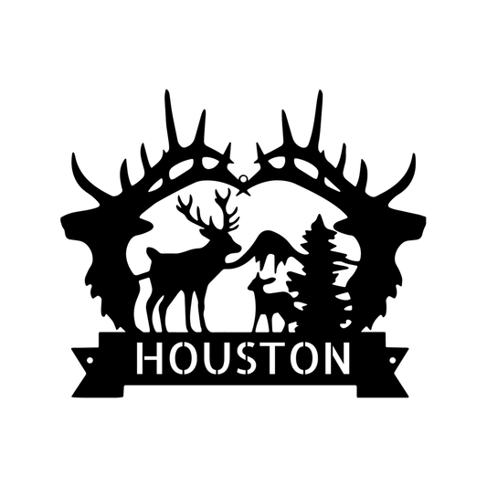 WOODLAND NAME Custom Metal Sign