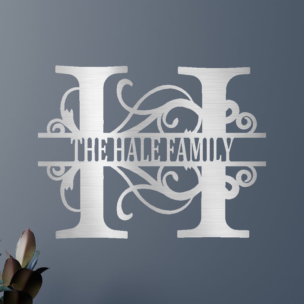 SPLIT-LETTER NAME Custom Metal Sign