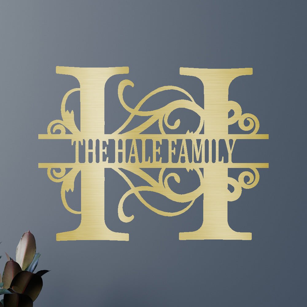 SPLIT-LETTER NAME Custom Metal Sign
