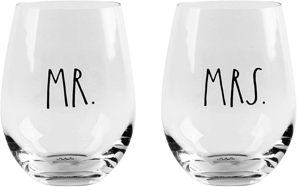 MR & MRS Stemless Wine