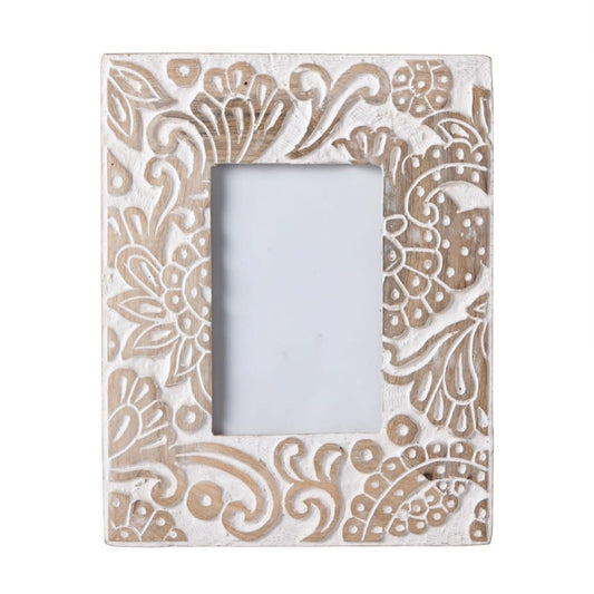 Carved Mango Wood Frame (4x6) (CLEARANCE)