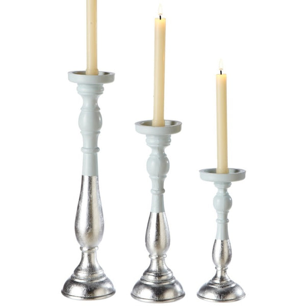 Grey & Silver Candlesticks (set of 3)